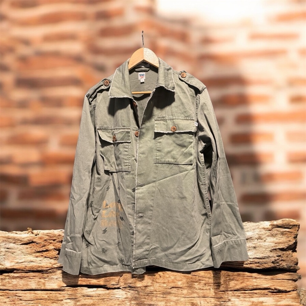Junk Food Clothing Olive Green Military Field Shirt Jacket